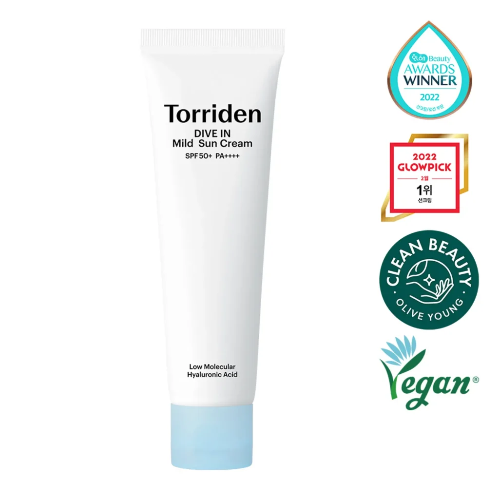 skincare for sensitive skin - Torriden DIVE IN mild sun cream